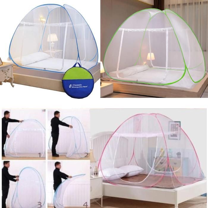 Moustiquaire Pour Lit lit double Anti moustiques Avec (2 Porte)(Couleur aléatoire)