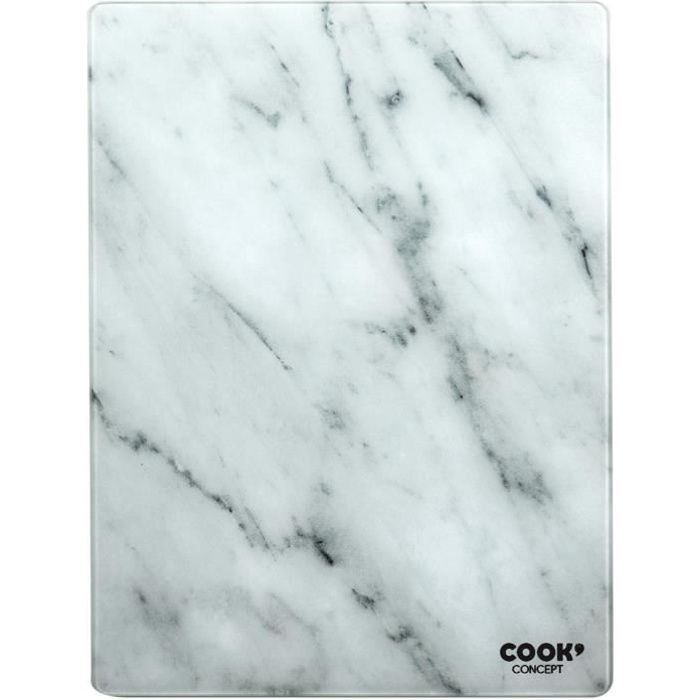 Planche à découper - Cook Concept - KD3348 - Verre trempé - Effet marbre - 40x30 cm