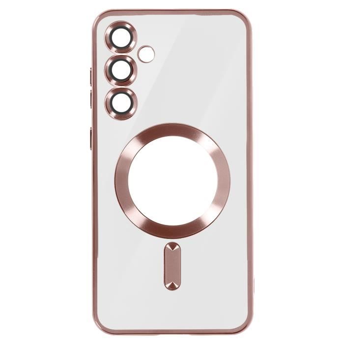 MagSafe Fodral för Samsung S24 Plus i Chrome Contour Silikon Rosa Champagne