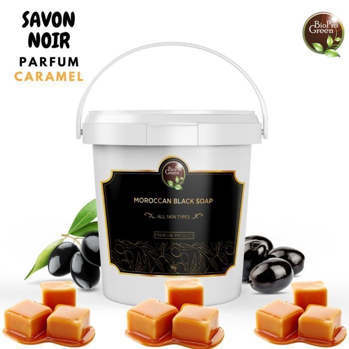 Savon Noir - BIOPROGREEN - Sbone béldi - 1Kg - Parfumé au Caramel - Sans alcool