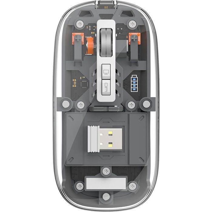 Souris Sans Fil Dual mode silencieuse rechargeable WiWU Crystal Grey