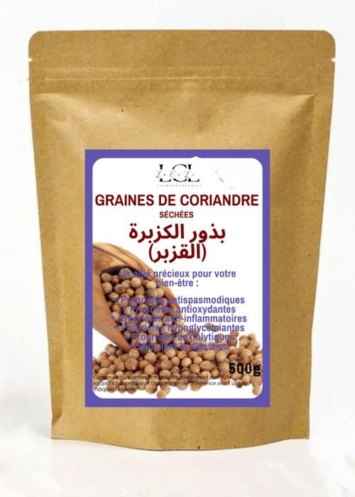 Graines de coriandre - LOCALI - 500g - Riche en fibres - Antioxydants - Bienfaits santé