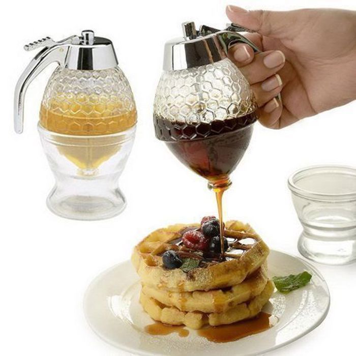 Distributeur de Miel Portable – Pot de Cuisine avec Bec Verseur Anti-Goutte pour Stockage et Service du Miel