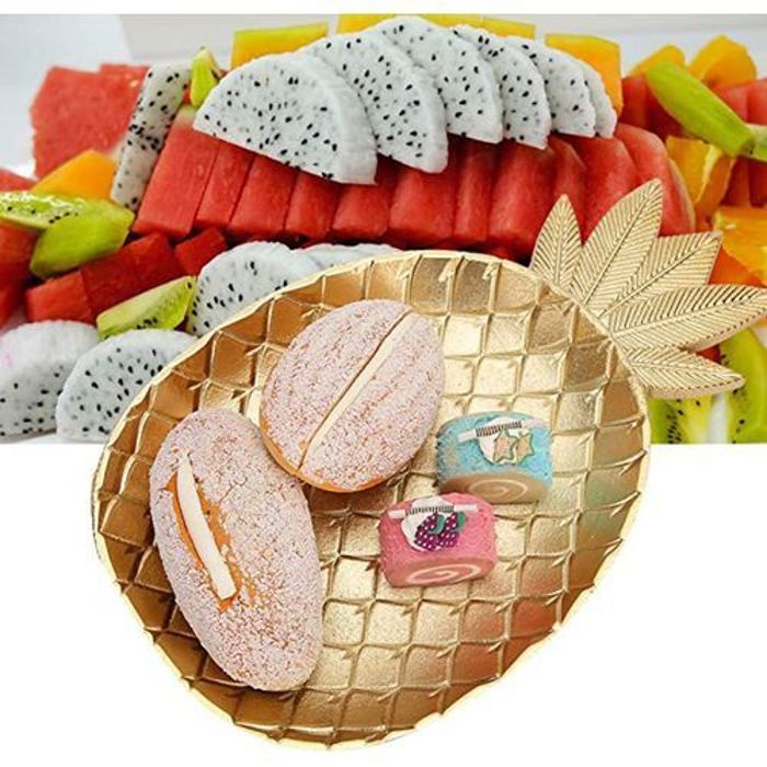 Plateau original de service pour fruits et desserts en forme d'ananas