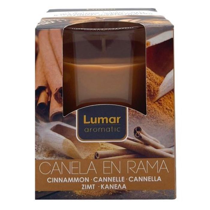 Bougie parfumée - LUMAR AROMATIC - Baton de Cannelle - 28H diffusion - Cire végétale - Verre