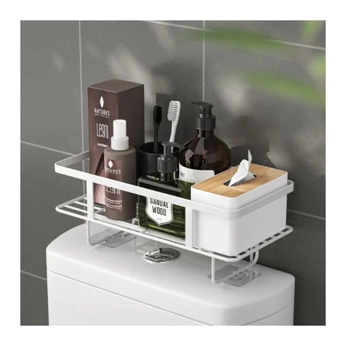Étagère multifonction pour salle de bain sans poinçon,rangement pratique