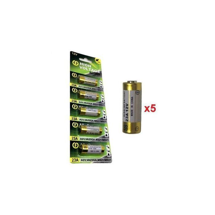 5 Piles Alcalines 23A 12V MN21 // High Voltage Battery // VA23GA, MS21