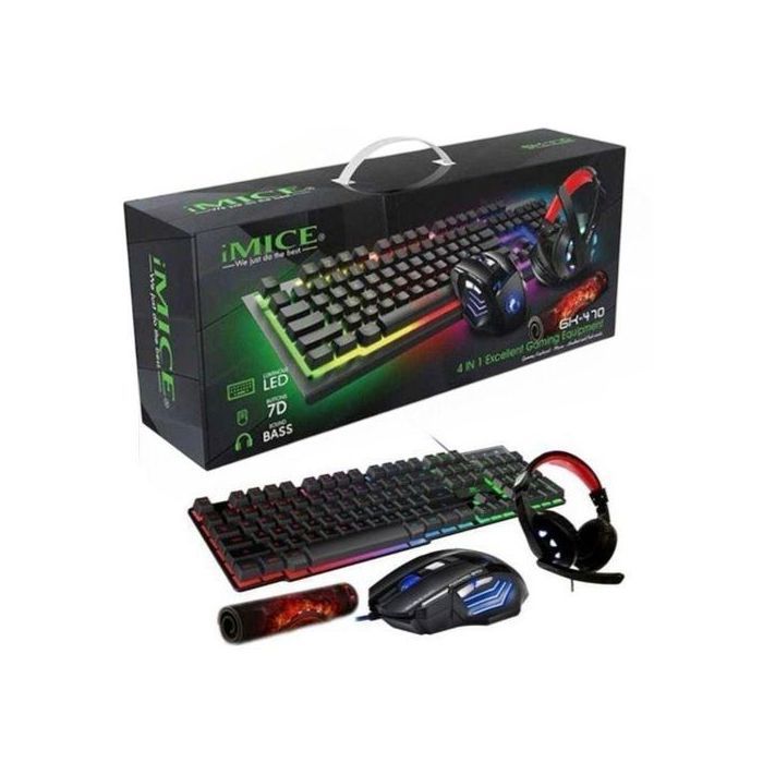 Imice Pack Combo GAMER (Casque, Clavier, Souris, Tapis)