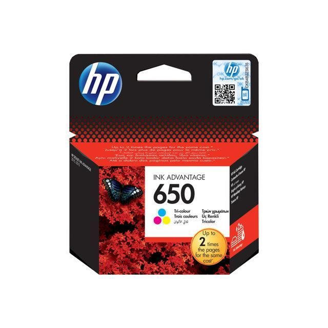 Cartouche d'encre HP 650 - Couleur (cyan délavé, magenta délavé, jaune délavé) - pour Deskjet Ink Advantage