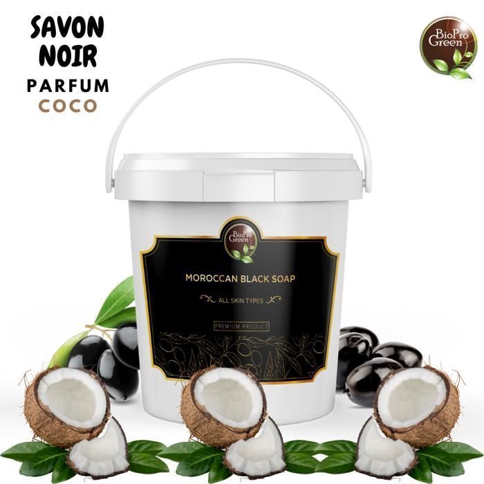 Savon Noir - BIOPROGREEN - Sbone béldi - 1Kg - Parfumé au Coco - Sans alcool