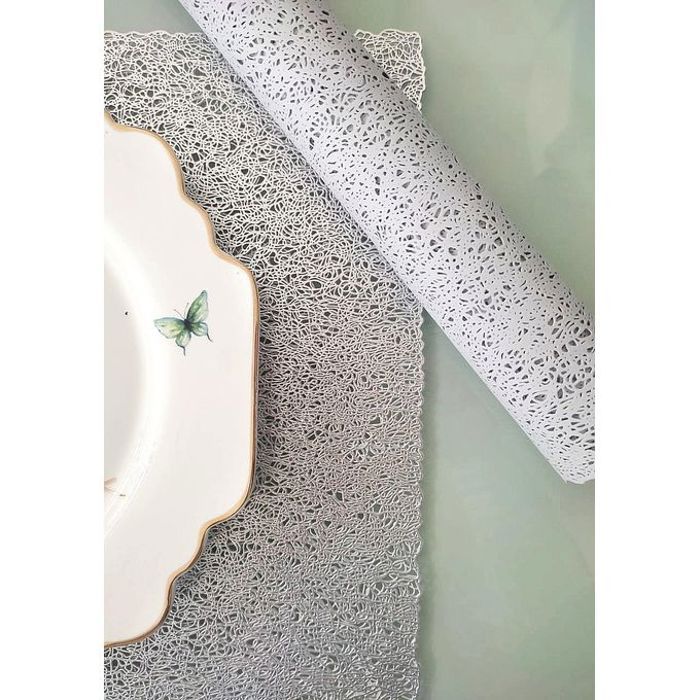 Sets de table - ART KITCHEN - Arg 263-23 - 6 pièces - Rectangulaire - PVC argenté