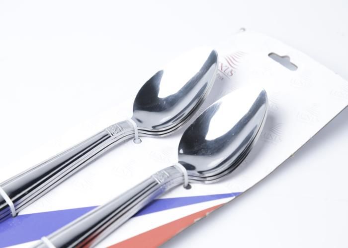 6 CUILLERES DE TABLE INOX GRAVEES