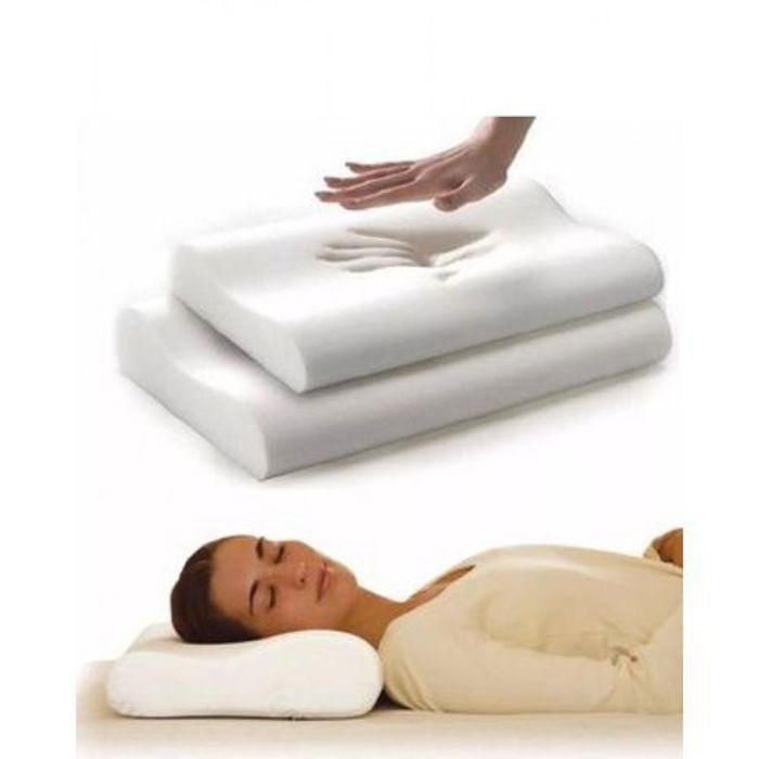 Oreiller médical - Pack de 2 - Coton humide et vitré - Confort moyen - Lavable - Rectangulaire