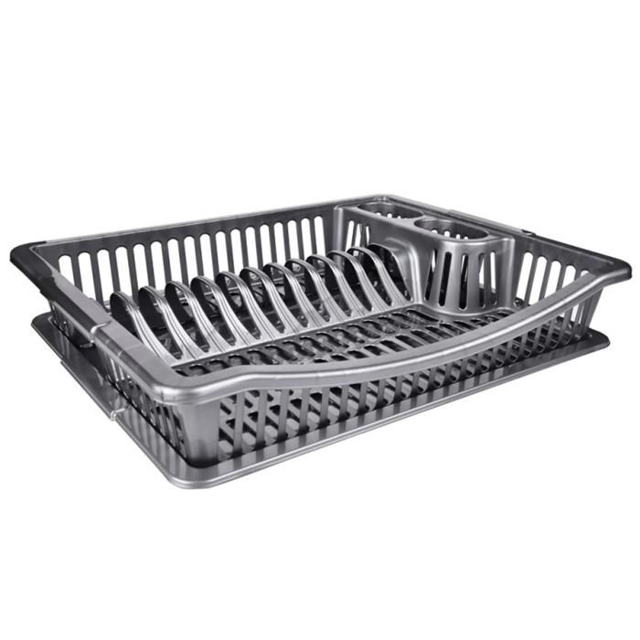 Égouttoir à vaisselle - HOBBYLIFE - 04 1095 - Plastique résistant - Gris - Design contemporain
