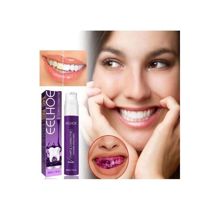 EELHOE Dentifrice Violet pour Blanchir Les Dents, Élimine la Plaque Dentaire
