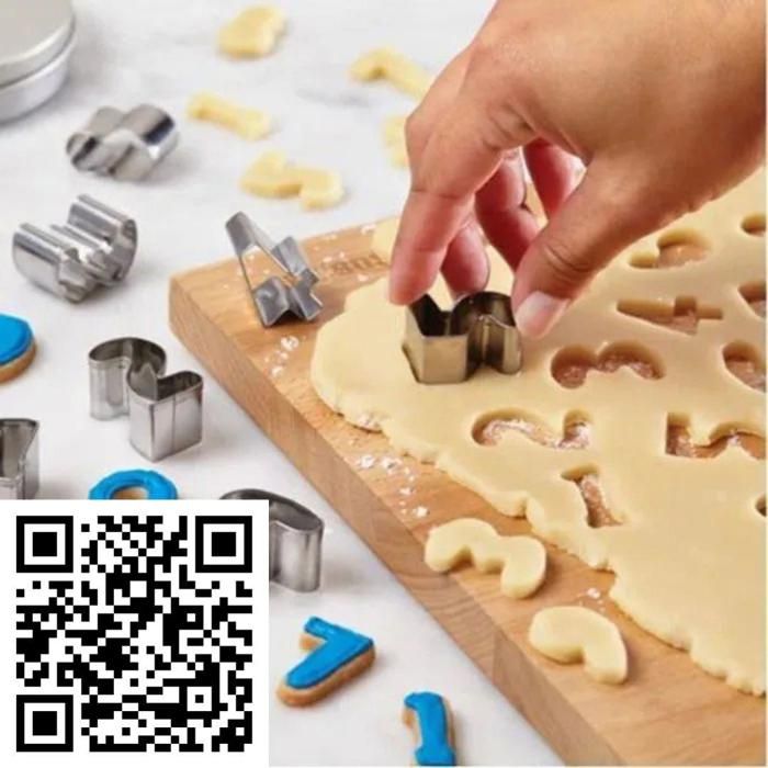 10 Moules à Biscuits en Acier Inoxydable, Set de Pâtisserie Numéroté