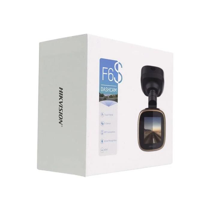 Dashcam Hikvision GPS HD 1600p avec microphone et haut-parleur intégrés, écran tactile 2", noir