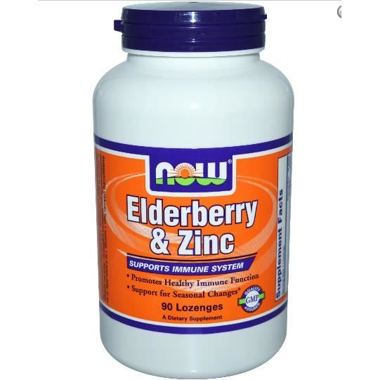 Now Foods, sureau noir et Zinc,90 pastilles.