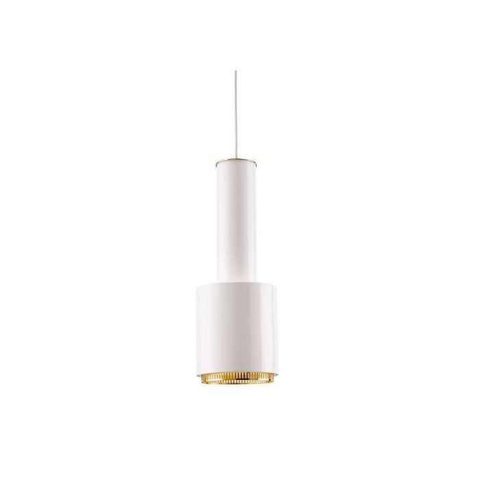 Suspension Industriel simple Blanc intérieur doré -E27-
