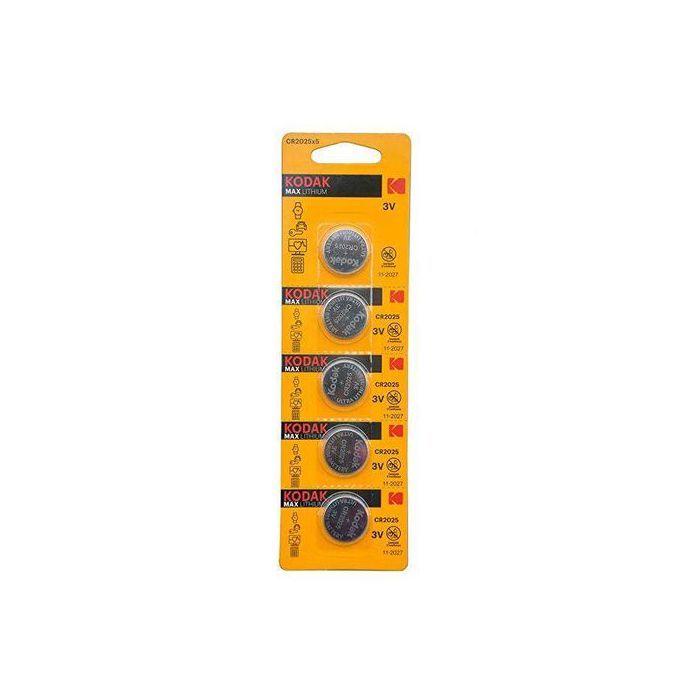 Kodak 5 Pile boutons 3V (Blister) au MAX lithium CR 2025, paquet de 5piles