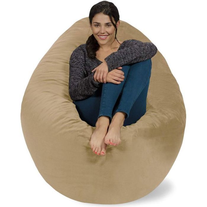 Pouf poire - STPS - Beige - Velours - 1 place - Design contemporain