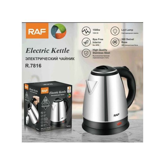 RAF Bouilloire électrique RAF 2 Litres 1500 Watts en Acier Inoxydable R7816