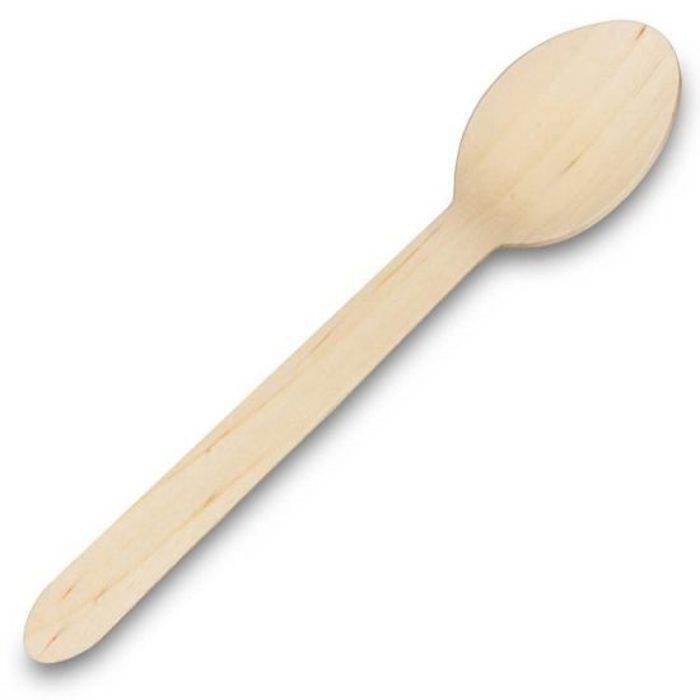 Pack de Cuillères jetables écologiques en bois biodégradables, 16cm , 100u