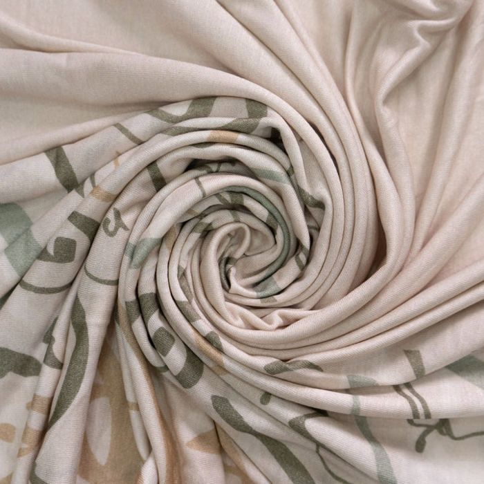 Châle - OLGA - Calligraphie - Blanc Cassé - Chic - Printemps/Été