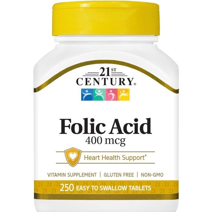 21st Century  Acide Folique 400 mcg – 250 Comprimés
