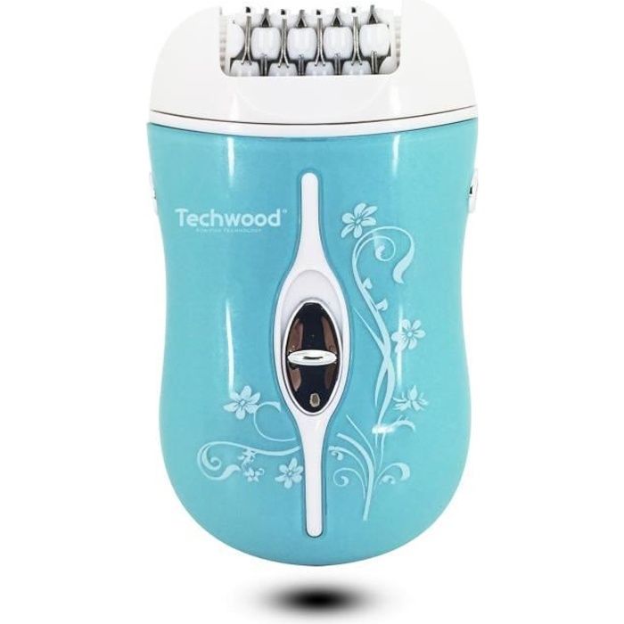 Epilateur électrique TECHWOOD TEP-40 - Turquoise - Conception ergonomique - Fonctionnement sans fil