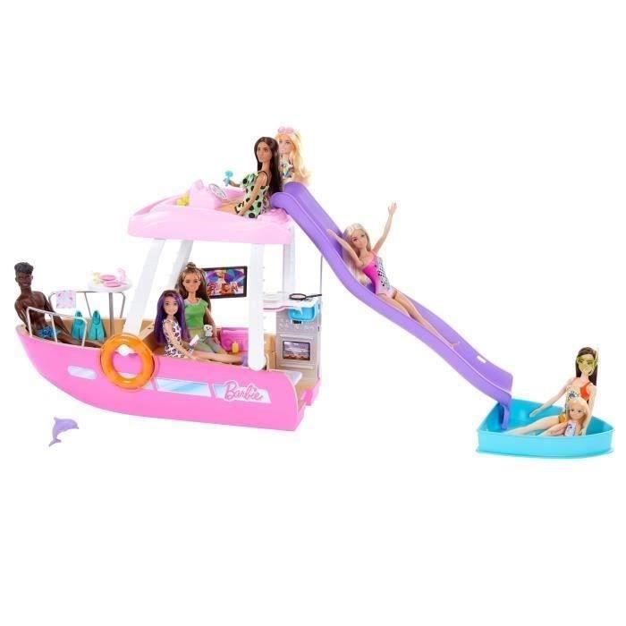 Barbie®-Bateau de Rêve-Coffret bateau, piscine, toboggan, accessoires HJV37
